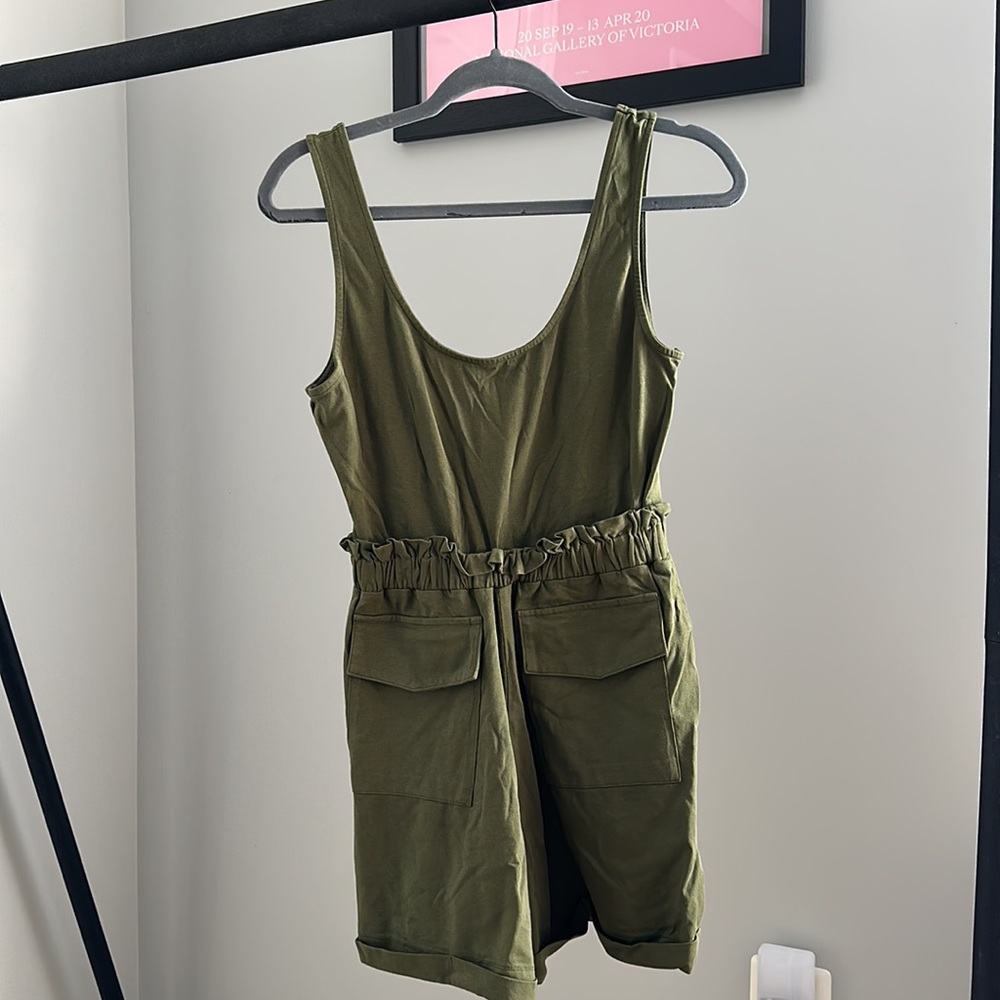 ASOS Utility Pocket Shorts Romper Army Green Khaki Size 4